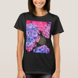 Rosa, lila und blaue Blumen T-Shirt