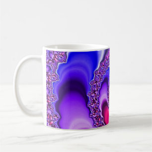 Rosa Lila und Blaue Spiralfraktal-Kunst Tasse