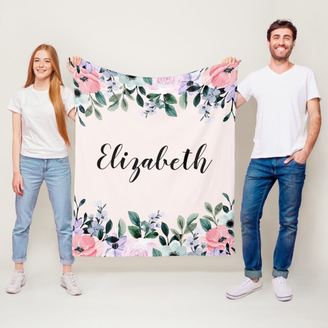 Rosa Lila und grüne Farbe Fleecedecke (Beispiel)