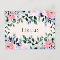 Rosa Lila und grüne Flora Hallo