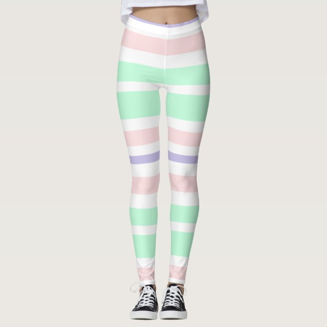 Rosa, Lila und grüne Leggings (Vorderseite)