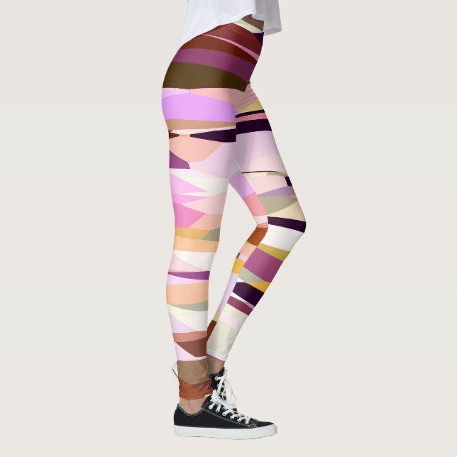 Rosa, Lila und orange abstrakt Leggings (Rechts)