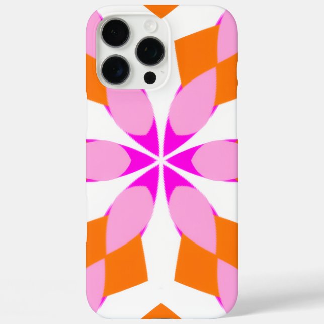  Rosa Lila und Orange Blumengeometrisch  Case-Mate iPhone Hülle (Rückseite)