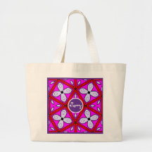 Rosa, Lila und Rotes Florales Geometrisches Design
