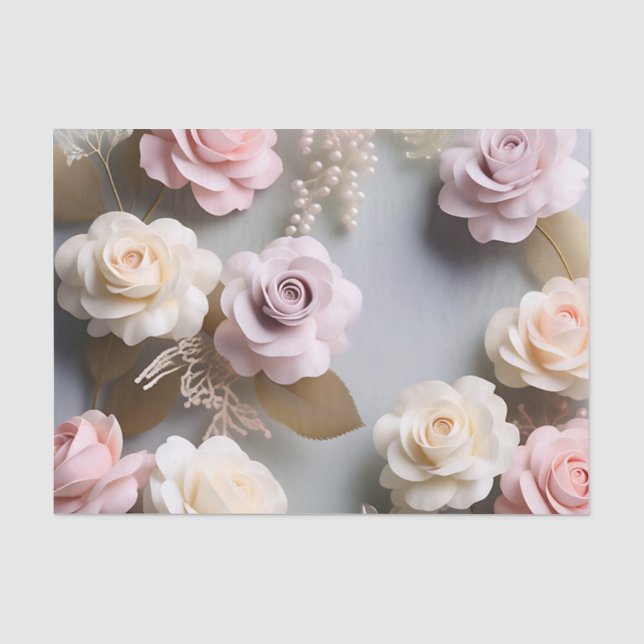 Rosa, Lila und weiß Seidenpapier (Vorderseite)