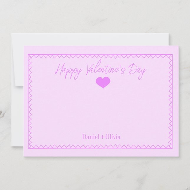 Rosa - Lila Valentinstag Einladung (Vorderseite)