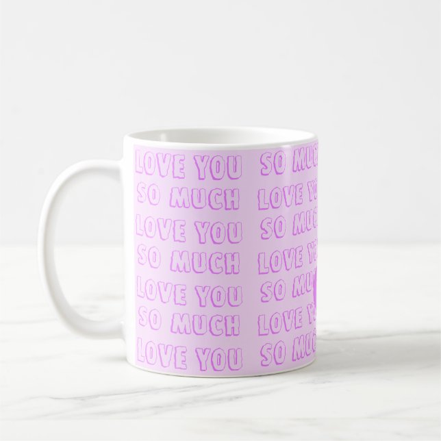 Rosa - Lila Valentinstag Kaffeetasse (Links)