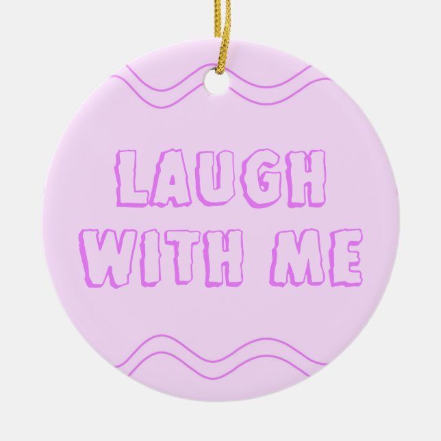 Rosa - Lila Valentinstag Keramik Ornament (Vorne)