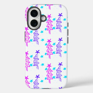 Rosa Lila Weihnachtsfeiertage Weihnachten iPhone 16 Hülle
