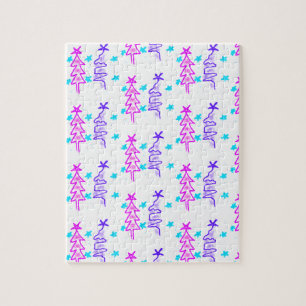 Rosa Lila Weihnachtsfeiertage Weihnachten Puzzle