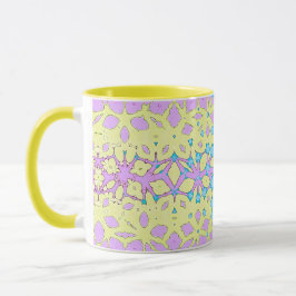Rosa, Lilac, Gelb und Sky Blue Geometric Tasse