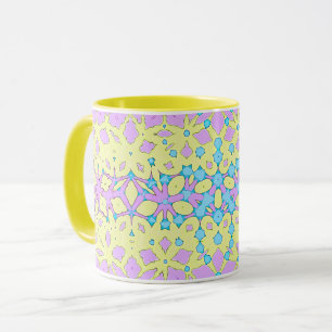 Rosa, Lilac, Gelb und Sky Blue Geometric Tasse