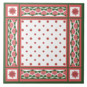 Rosa Lilie auf weißer Keramik Tile Fliese