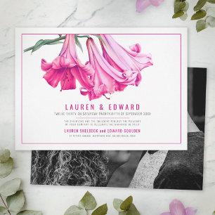 Rosa Lilie Botanische Kunst individuelles Hochzeit Einladung