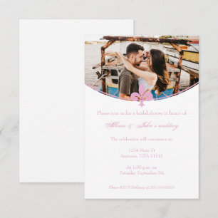 Rosa Lilie Foto Brautparty Einladung