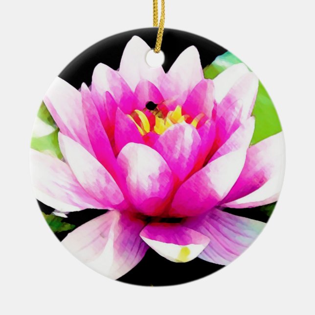 Rosa Lilie Keramik Ornament (Vorne)