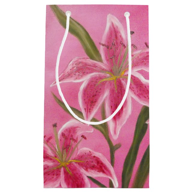 Rosa Lilie Kleine Geschenktüte (Vorderseite)