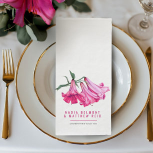 Rosa Lilien-Blumenkunst elegante botanische Hochze Serviette