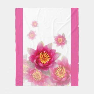 Rosa Lilien Fleecedecke