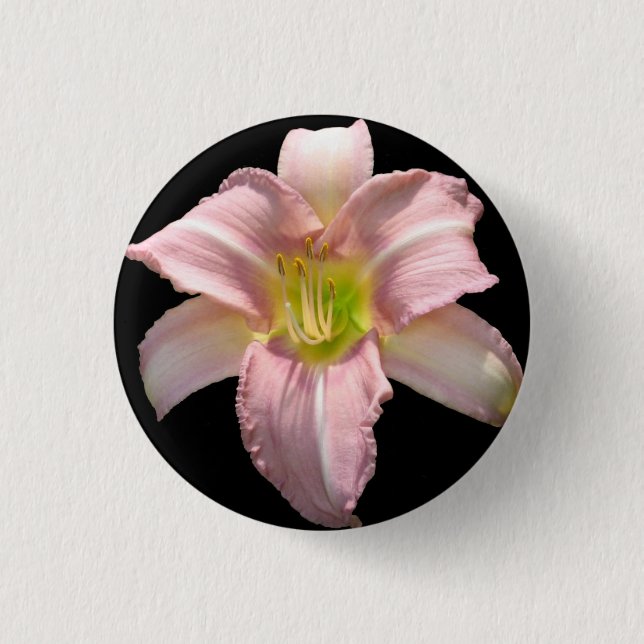 Rosa Lilien-Knopf Button (Vorderseite)