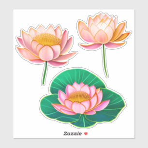 Rosa Lilien/Lotus Blume Aufkleber