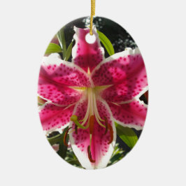 Rosa Lilien Rosa tropische Blume Rosa Blüten Keramik Ornament