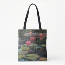 Rosa Lilien-Teich-Taschen-Tasche