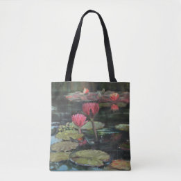 Rosa Lilien-Teich-Taschen-Tasche