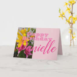Rosa Lily Blume Happy Birthday Frauen Name Karte