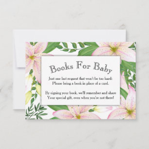 Rosa Lily Floral Baby Showkarte Einladung
