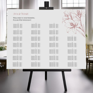 Rosa Lily Kontur Hochzeitstabelle Poster