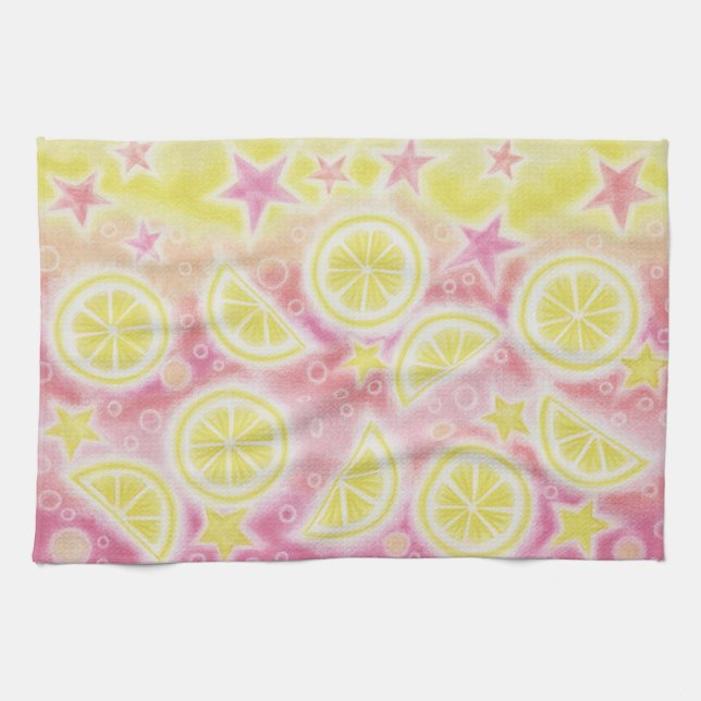 Rosa Limonade-Geschirrtuch Küchentuch (Horizontal)