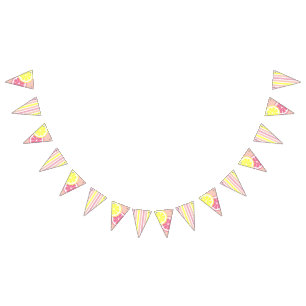 Rosa Limonade-Party, -GELB und -ROSA Wimpelkette
