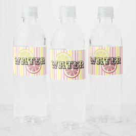 Rosa Limonade Vintage Streifen Geburtstag Sommer P Wasserflaschenetikett