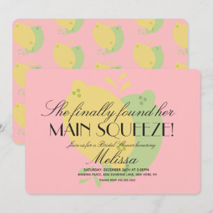 Rosa Limonade Zitronen-Lime-Brautparty Einladung