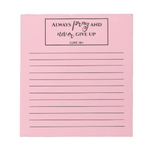 Rosa-Linde-Bibelverse-Gebetsliste Notizblock