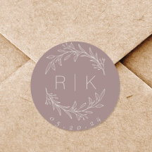 Rosa Linie Art Botanisches Wreath Wedding Monogram