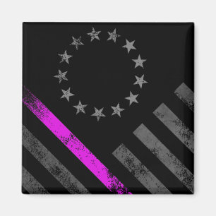 Rosa Linie Brustkrebs Betsy Ross Amerikanische Fla Magnet