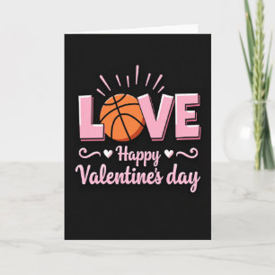 Rosa Linien Liebt Basketball Karte