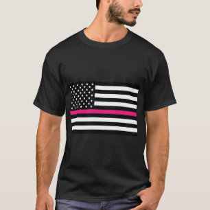 Rosa Linienflagge, amerikanische Flagge mit rosa S T-Shirt