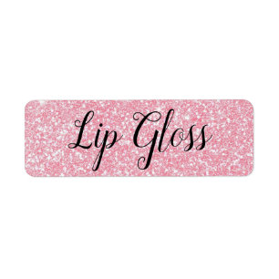 Rosa Lipgloss-Etikett