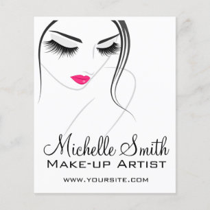 Rosa Lippen Begegnen lange Striche Lash Extensions Flyer