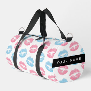 Rosa Lippen, blaue Lippen, Kuss, Ihr Name, persona Duffle Bag