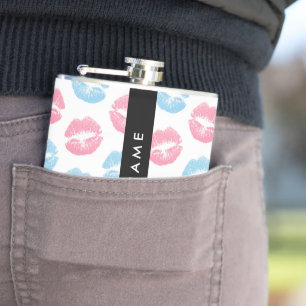Rosa Lippen, blaue Lippen, Kuss, Ihr Name, persona Flachmann