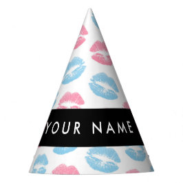 Rosa Lippen, blaue Lippen, Kuss, Ihr Name, persona Partyhütchen