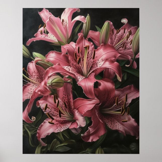 Rosa Lippen Blume Art Print Poster (Vorne)