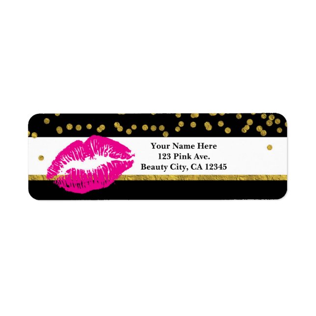 Rosa Lippen Gold Confetti & Streifen Glamour (Vorne)