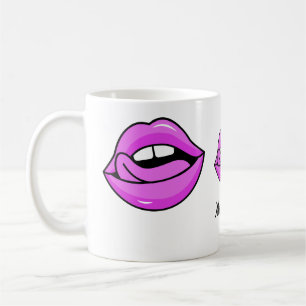 Rosa Lippen individuelle Name Tasse