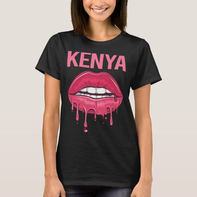 Rosa Lippen - Kenia Name T-Shirt (Vorderseite)