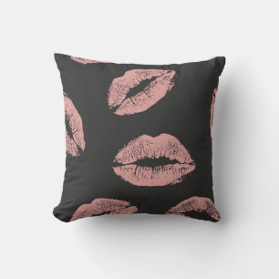 Rosa Lippen küssen, Valentins Tagesmuster. Kissen